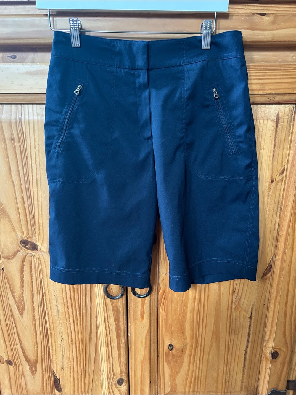 Tail Pull-On Golf Activewear Shorts Functional Zip Pockets Bermuda Navy Blue